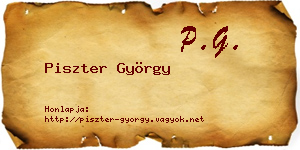 Piszter György névjegykártya